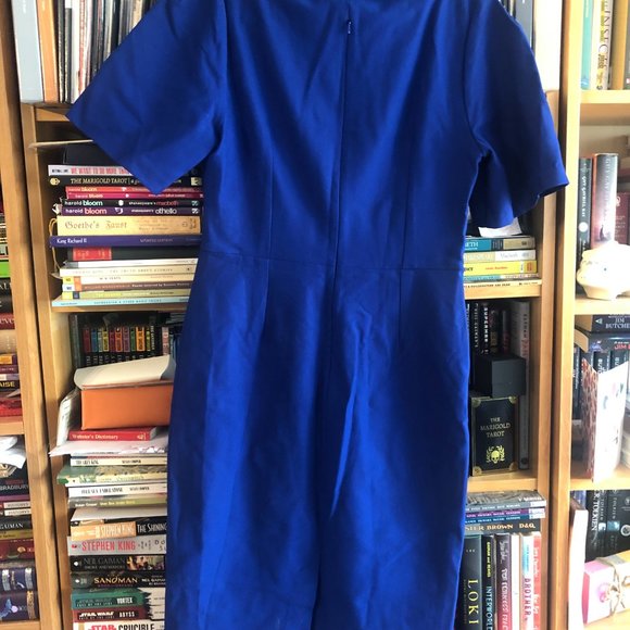 Vintage Diva Blue Collared pencil dress Size L - Picture 3 of 5